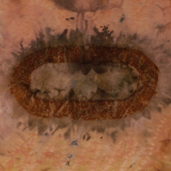 Filter- silk, rust, shibori, natural dyes, 13x13"