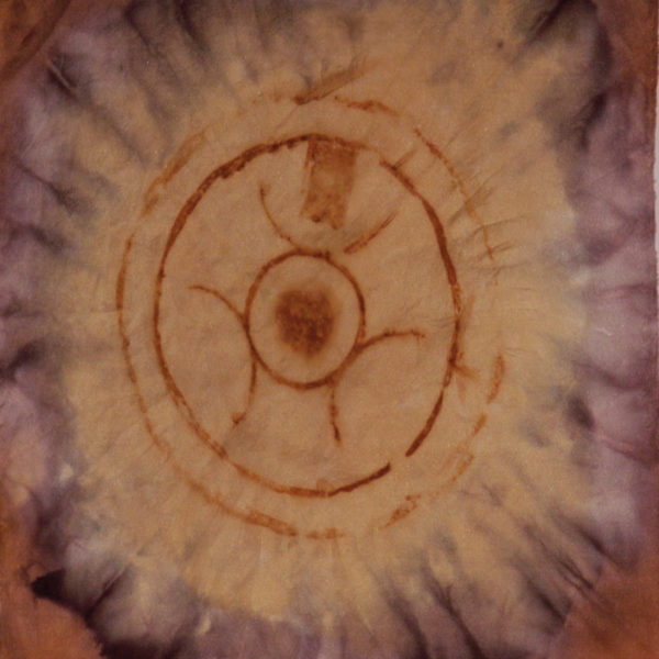 Burner I- silk, rust, natural dyes, 13x13"