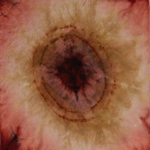 Burner II- silk, rust, natural dyes, 13x13"